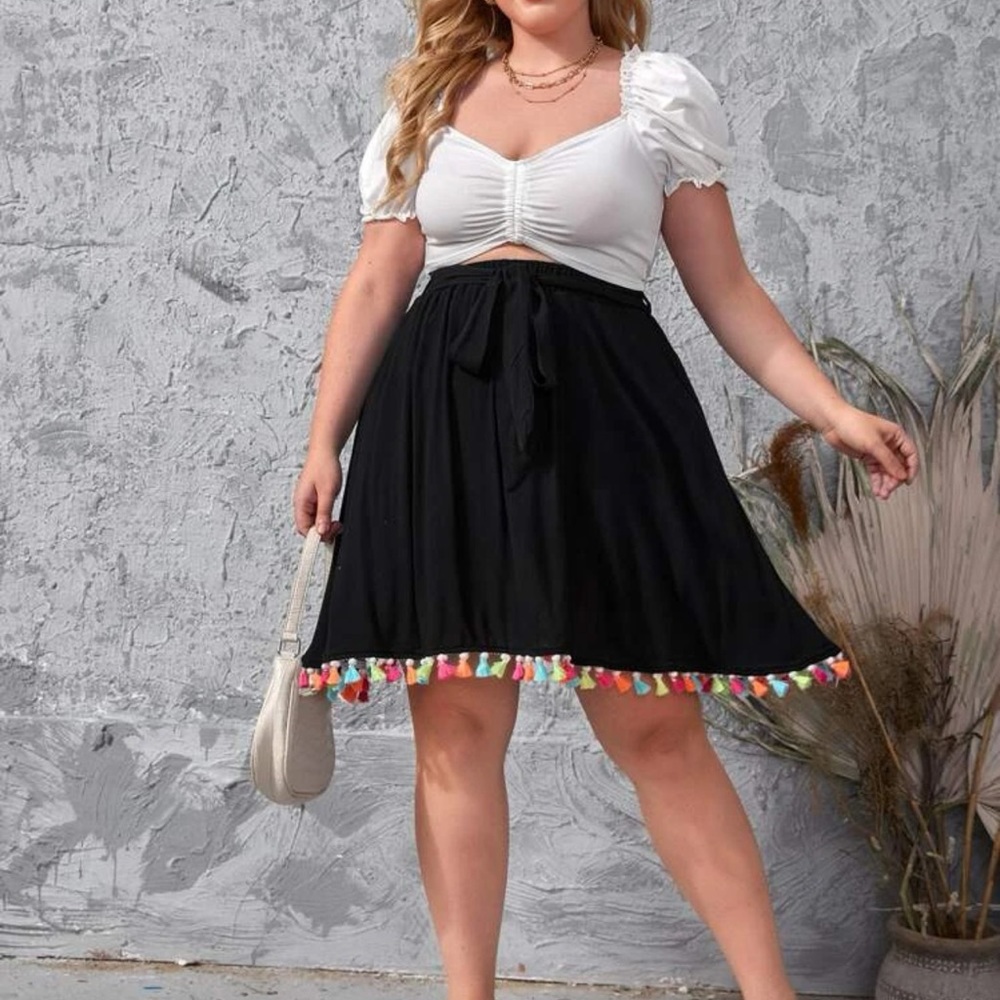 Tassel trim skirt